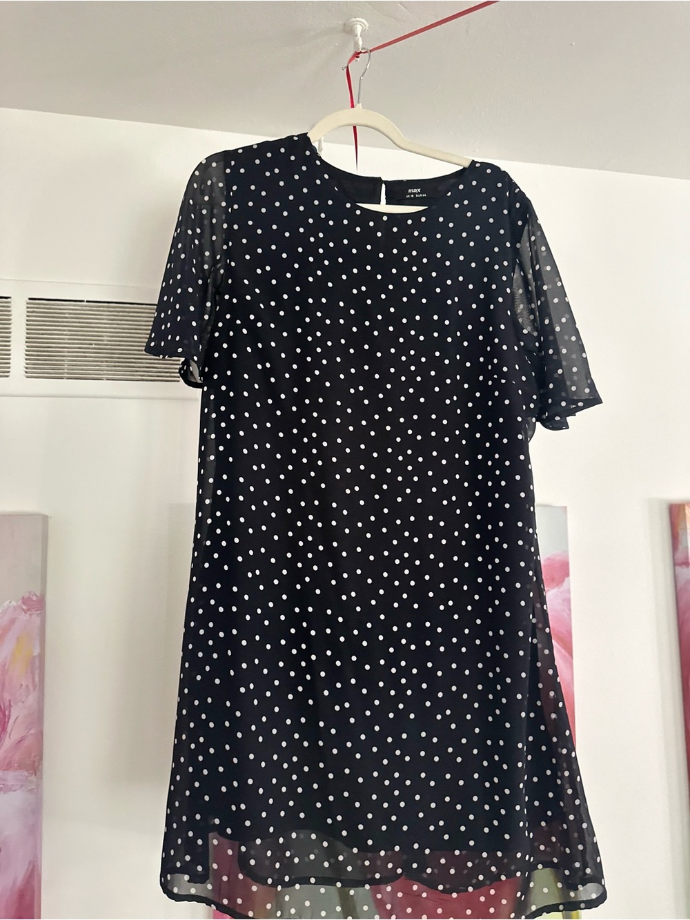 Max Edition Black Polka Dot Midi Dress